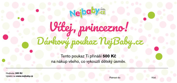 Tištěný dárkový poukaz Nejbaby "Vítej princezno"