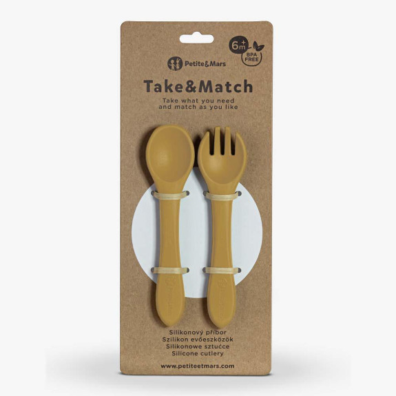 Příbor silikonový Take & Match 6 m+ Petite & Mars
