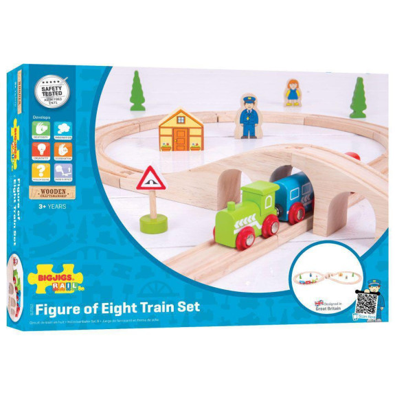 Dřevěná vláčkodráha osmička Bigjigs Rail