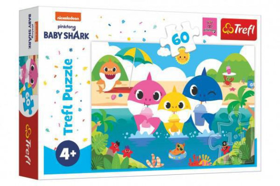 Puzzle Žraločí rodinka/Baby Shark na dovolené 60 dílků