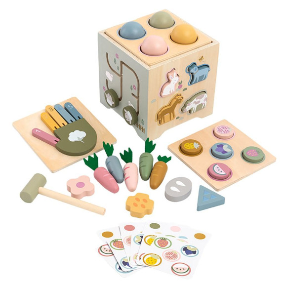 Dřevěné centrum aktivit Montessori Baby Mix