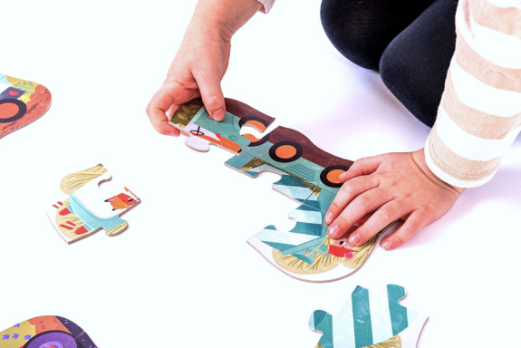 Véééliké puzzle Stavební stroje KukiKuk