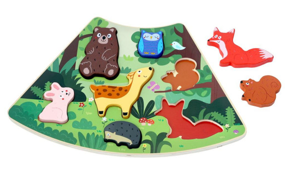 Dřevěné puzzle Lesní zvířátka propojitelné 2Kids Toys