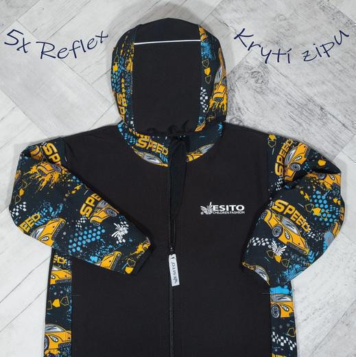Dětská softshellová bunda Závoďáci Černá Esito