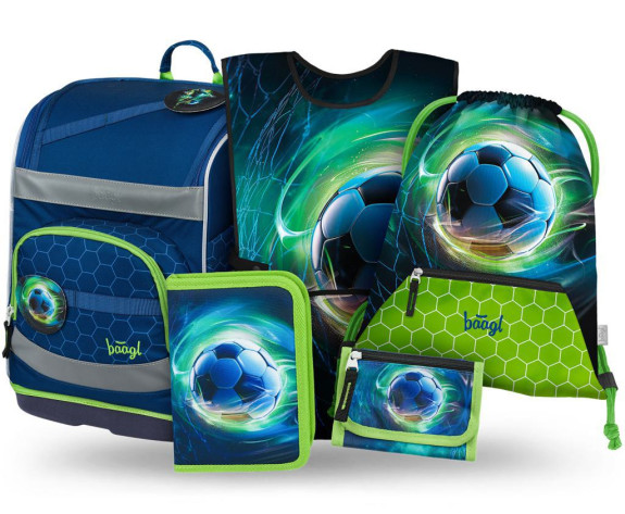 Set 5 Zippy Plus Fotbalový Míč: aktovka, penál, sáček, zástěra, peněženka Baagl