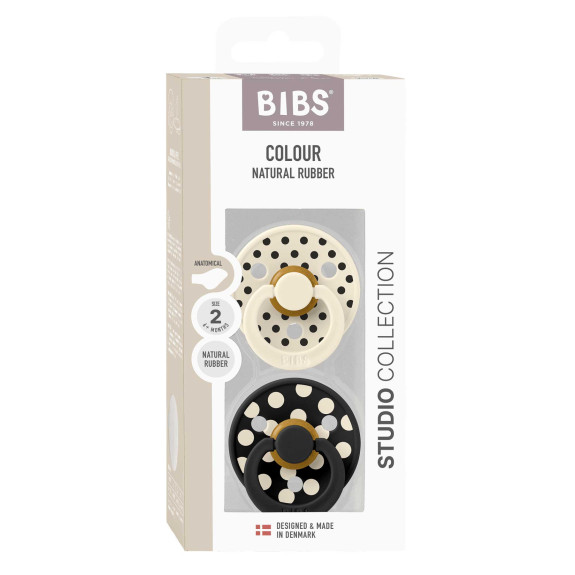 Anatomický dudlík z prírodního kaučuku Colour Polka 2 ks 6 - 18 měsíců Bibs