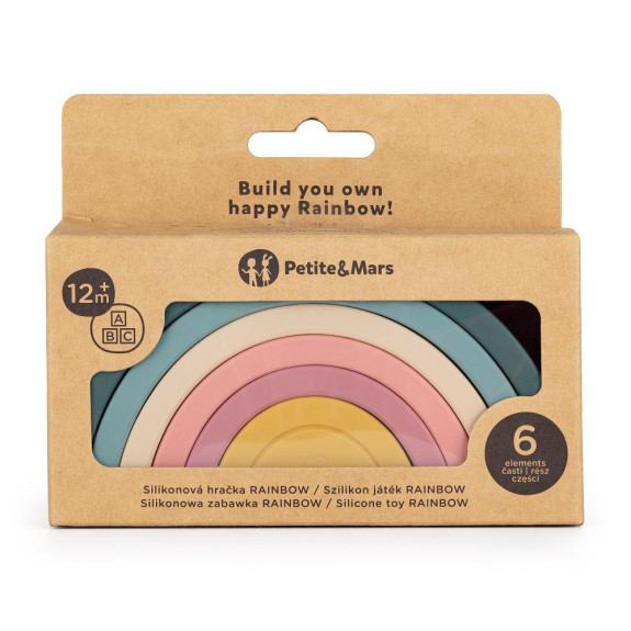 Hračka silikonová skládací Rainbow 12 m+ Petite&Mars