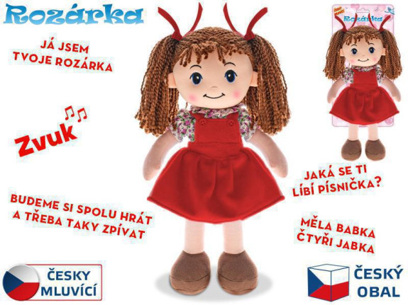 Panenka Rozárka měkké tělo 35 cm česky mluvící brunetka