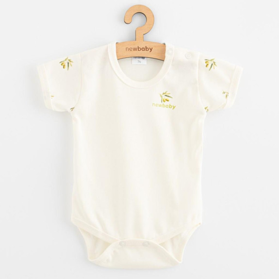 Kojenecké body s krátkým rukávem z organické bavlny Olivy New Baby