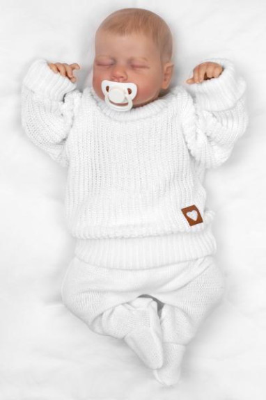 Rostoucí oversize pletený svetřík pro miminko bílý Baby Nellys