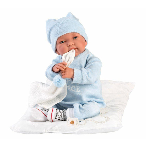 Obleček pro panenku miminko New Born velikosti 43-44 cm Llorens 3dílný modrý