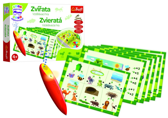 Malý objevitel Zvířata + kouzelná tužka edukační společenská hra Trefl