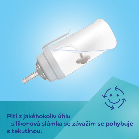 Lahev nevylévací sportovní se slámkou a závažím BabiesBoo 350 ml Canpol babies