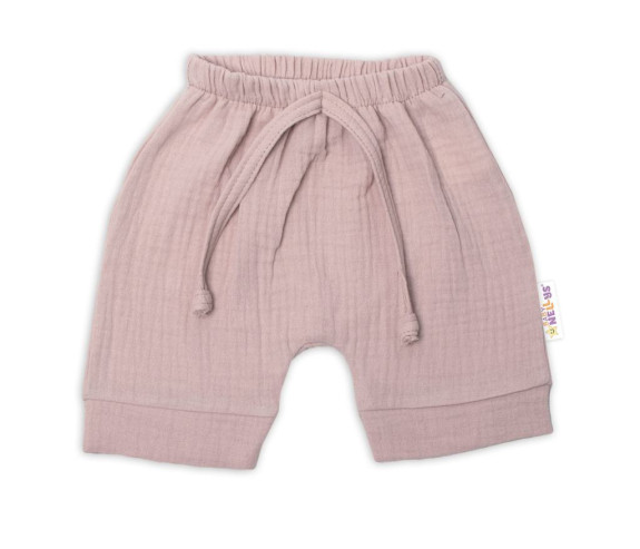 2-dílná mušelínová soupravička, tričko + kraťásky Boy béžová vel. 56 Baby Nellys