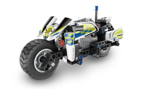 Stavebnice policejní motorka na zpětné natažení 193 dílků iM.Master