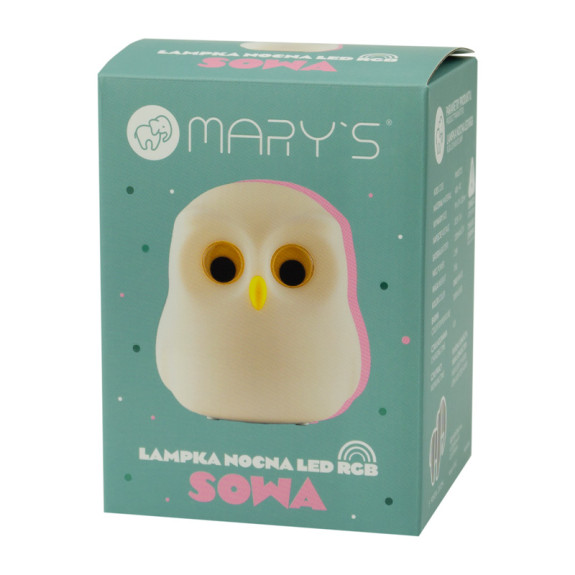 LED silikonová noční lampička Rgb - sova Mary's