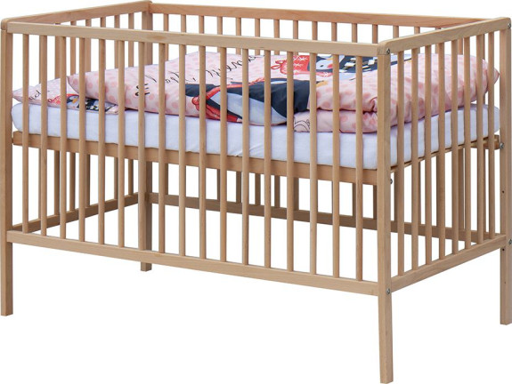 Dětská postýlka přírodní s kompletní výbavou 120 x 60 cm Pimpi Scarlett