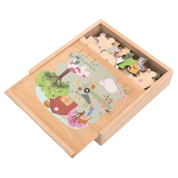 Puzzle v dřevěné krabici Čtyři roční období 2Kids Toys
