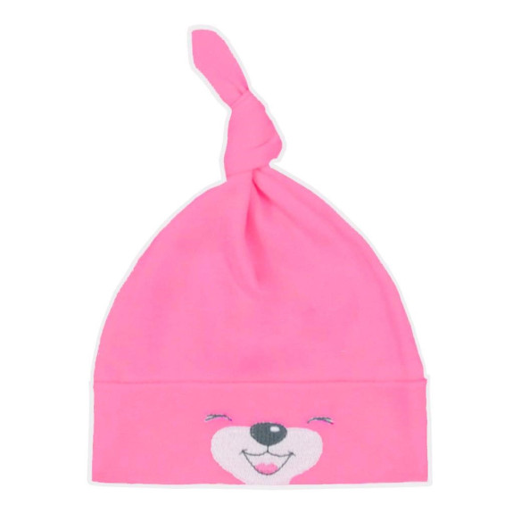 Bavlněná kojenecká čepička Bobas Fashion Lucky tmavě růžová