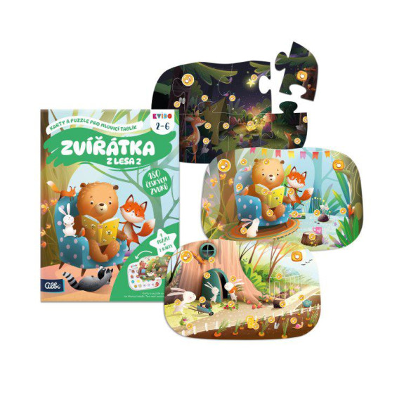 Kvído - Zvířátka z lesa 2 - Karty a puzzle pro Mluvicí tablík 2 Albi
