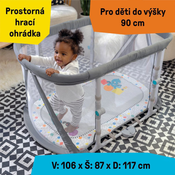 Postýlka s ohrádkou na hraní a klavírem 3 v 1 Kick & Snooze™ 0 m+ Baby Einstein