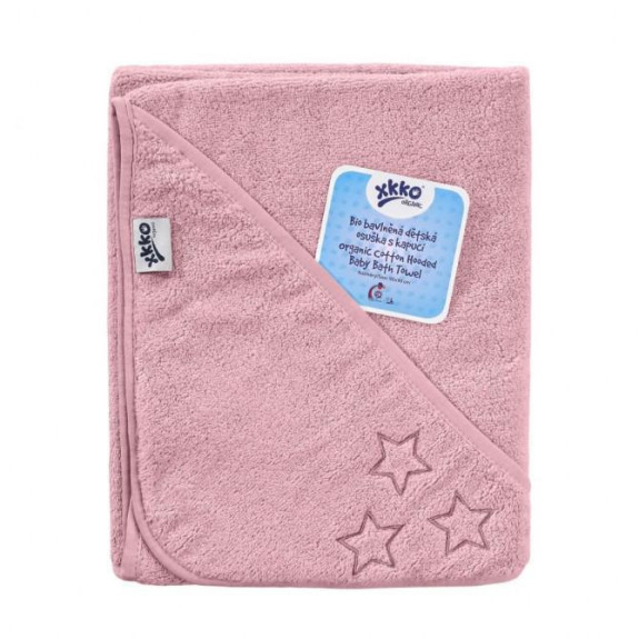 BIO bavlněná froté osuška s kapucí XKKO Organic 90x90 