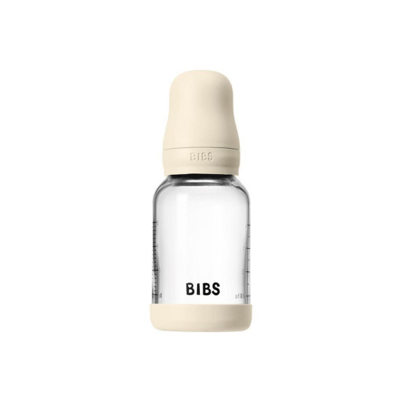 Antikoliková skleněná láhev s kaučukovým dudlíkem 120 ml Bibs