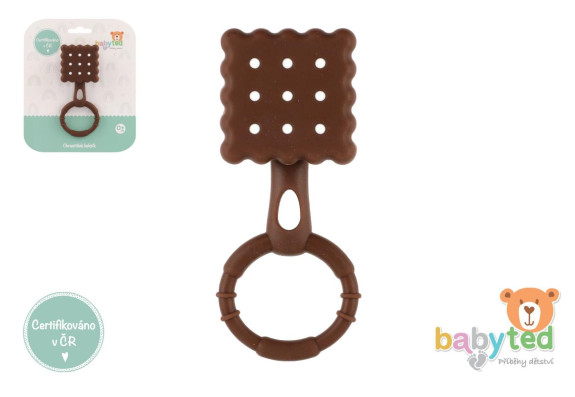 Chrastíček keksík silikon 13 x 5 cm Babyted 