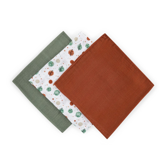 Sada plen bambusová mušelínová 3 ks Moussy 68 x 68 cm Petite&Mars