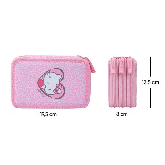 Školní penál třípatrový Hello Kitty Sweet Leopard GRS Baagl