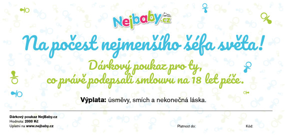 Tištěný dárkový poukaz Nejbaby "Na počest nejmenšího šéfa světa"