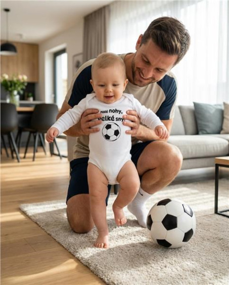Dětské body s potiskem New Baby Malé nohy, velké sny!