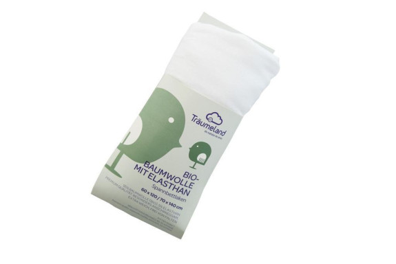 Prostěradlo Bio-bavlna s elastanem 90 x 200 Weiß Träumeland