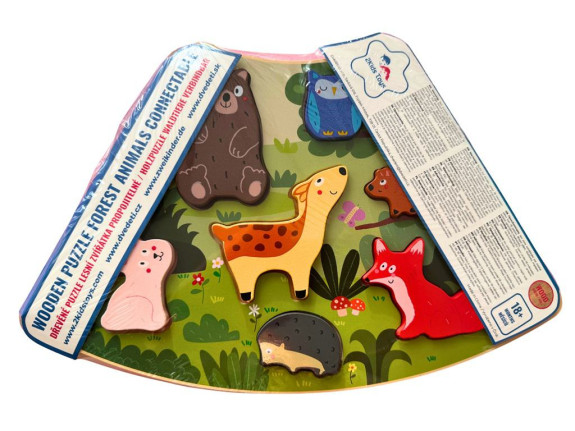 Dřevěné puzzle Lesní zvířátka propojitelné 2Kids Toys