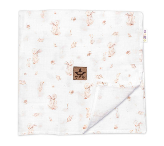 Mušelínová sada bílá Goose 30 x 35 cm, 95 x 95 cm 2D letní Husičky Baby Nellys