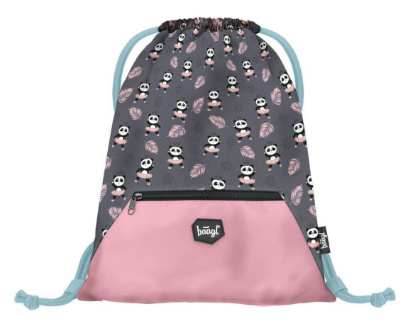 3 set Zippy Panda: aktovka, penál, sáček Baagl