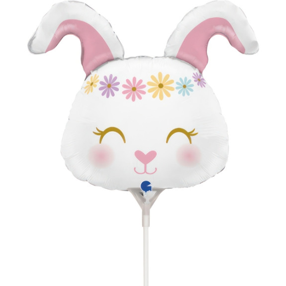Fóliový balónek Zajíček 35 cm – mini balónek na tyčku