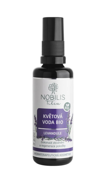 Květová voda BIO Levandule 50 ml - fialové sklo Nobilis