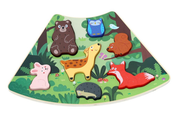 Dřevěné puzzle Lesní zvířátka propojitelné 2Kids Toys