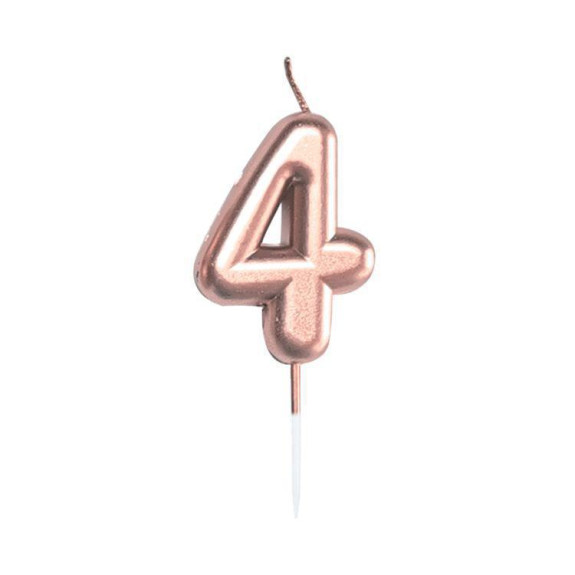 Svíčka dortová rose gold 5 cm