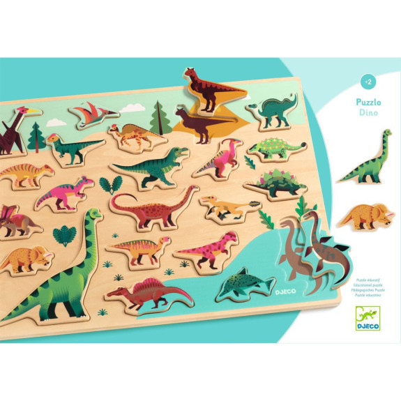 Dřevěné Puzzlo Dino Djeco