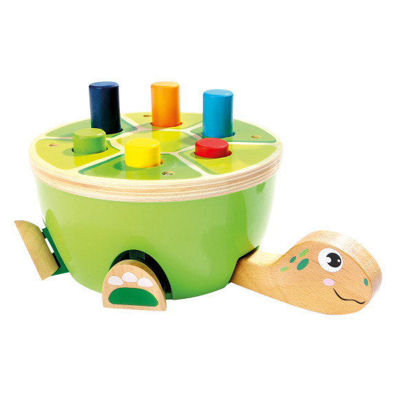 Zatloukačka želva dřevěná 25 cm
