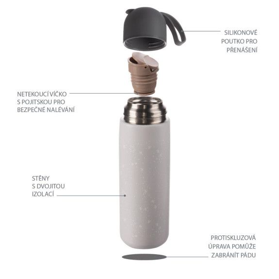 Termoska na tekutiny se silikonovým držákem 400 ml Zopa