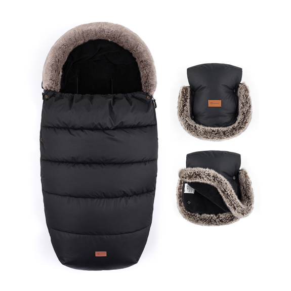 Set zimní fusak Comfy 4 v 1 + rukavice na kočárek Furry Petite & Mars