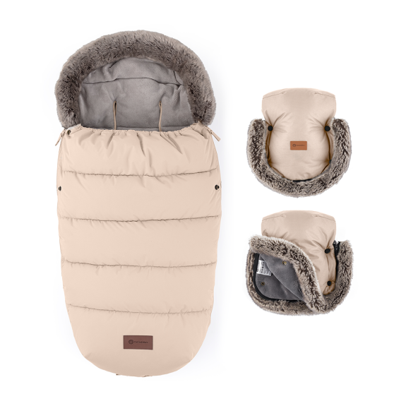 Set zimní fusak Comfy 4 v 1 + rukavice na kočárek Furry Petite & Mars