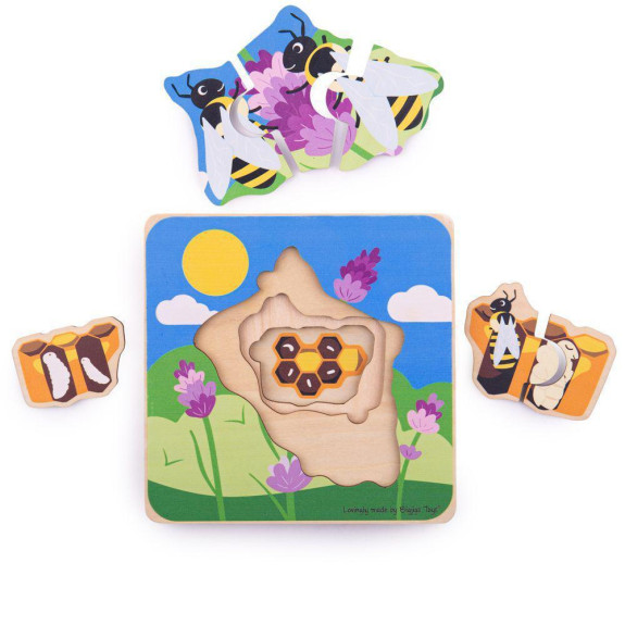 Vkládací puzzle životní cykly včely Bigjigs Toys