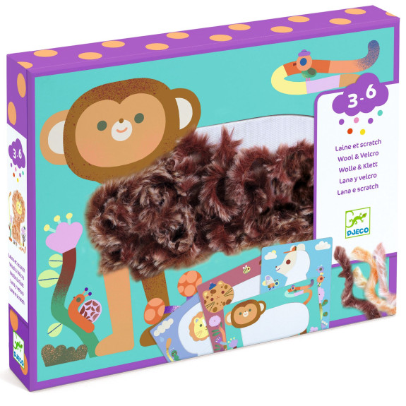 Kreativní sada Wool & Velcro - Chlupatí kamarádi Djeco
