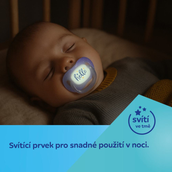 Dudlík svítící silikonový symetrický Nightglow Canpol babies 6 - 18 m 2 ks