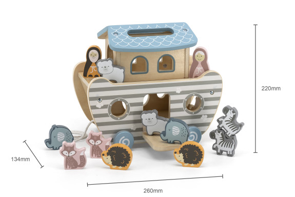 Dřevěná vkládačka Noemova archa