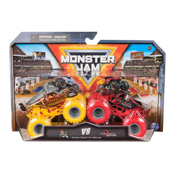 Monster Jam - sběratelský kovový model auta Monster Truck, set 2 modelů, 1:64